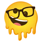 melting face + nerd face