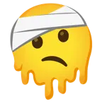 melting face + face with head-bandage