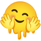 melting face + smiling face with open hands