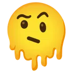 melting face + face with raised eyebrow