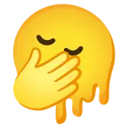 melting face + face with hand over mouth