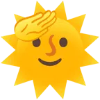 faccina che fa il saluto + faccina sole