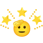 faccina che fa il saluto + stella che brilla