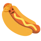 faccina che fa il saluto + hot dog