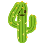 faccina che fa il saluto + cactus