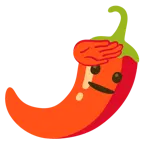 faccina che fa il saluto + peperoncino