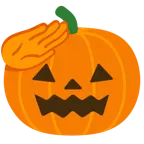 faccina che fa il saluto + zucca di Halloween