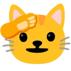 faccina che fa il saluto + muso di gatto