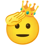 faccina che fa il saluto + corona