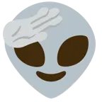faccina che fa il saluto + alieno