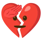 faccina che fa il saluto + cuore infranto