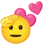 faccina che fa il saluto + due cuori