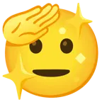 faccina che fa il saluto + cuore che luccica