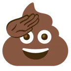 faccina che fa il saluto + cacca