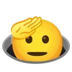 faccina che fa il saluto + buco