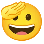 faccina che fa il saluto + faccina con un gran sorriso