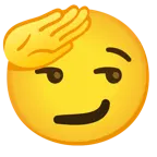 faccina che fa il saluto + faccina con sorrisetto