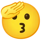 faccina che fa il saluto + faccina che bacia