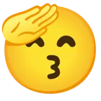 faccina che fa il saluto + faccina che bacia con occhi sorridenti