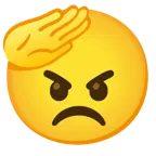 faccina che fa il saluto + faccina arrabbiata