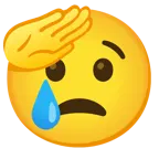 faccina che fa il saluto + faccina che piange