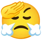faccina che fa il saluto + faccina che sbuffa