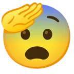 faccina che fa il saluto + faccina impaurita