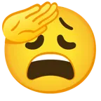 faccina che fa il saluto + faccina esausta