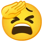 faccina che fa il saluto + faccina stanca