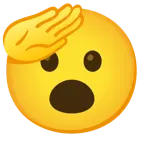 faccina che fa il saluto + faccina con bocca aperta