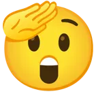faccina che fa il saluto + faccina stupita