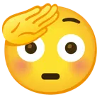 faccina che fa il saluto + faccina imbarazzata
