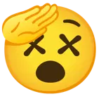 faccina che fa il saluto + faccina frastornata