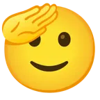 faccina che fa il saluto + faccina con sorriso accennato