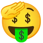 faccina che fa il saluto + faccina avida di denaro