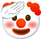 faccina che fa il saluto + faccina pagliaccio