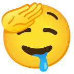 faccina che fa il saluto + faccina che sbava
