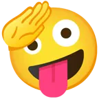 faccina che fa il saluto + faccina impazzita