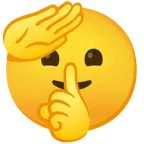 faccina che fa il saluto + faccina che zittisce