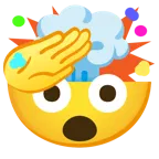 faccina che fa il saluto + testa che esplode