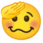 faccina che fa il saluto + faccina stordita