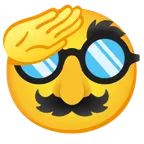 faccina che fa il saluto + faccina travestita