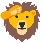 faccina che fa il saluto + leone