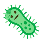 faccina che fa il saluto + microbo