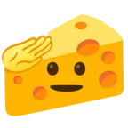 faccina che fa il saluto + fetta di formaggio