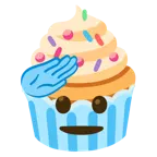 faccina che fa il saluto + cupcake