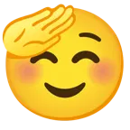 faccina che fa il saluto + faccina sorridente