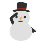 faccina che fa il saluto + pupazzo di neve senza neve