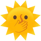faccina con occhi aperti e mano sulla bocca + faccina sole