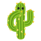 faccina con occhi aperti e mano sulla bocca + cactus